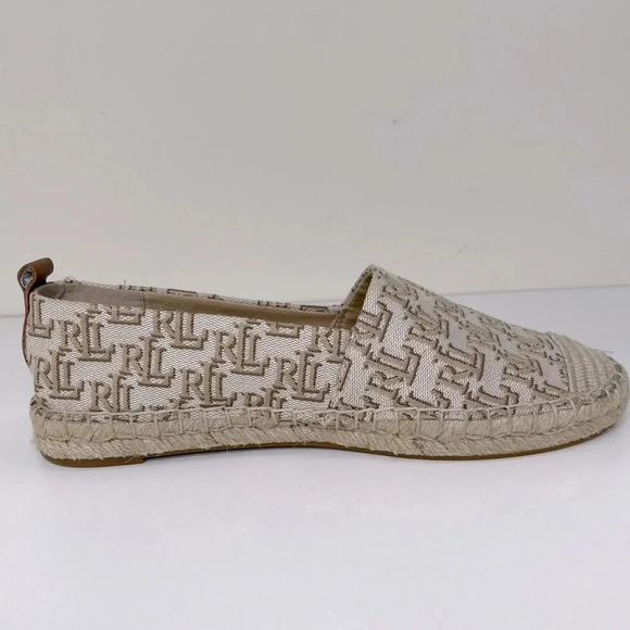 Ralph Lauren Cameryn II Monogram Jacquard Espadrille  new money preppy LOGO - Picture 1 of 11